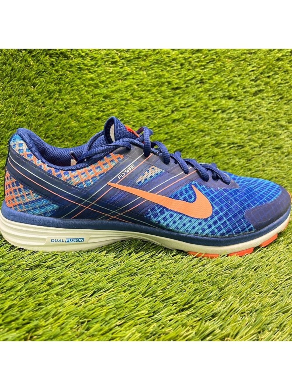 Nike Flywire Dual Fusion Womens Size 9.5 Blue Athletic Running Shoes Sneakers